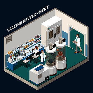 疫苗开发等距背景与科学家事科学研究实验实验室的实验医学载体插图图片