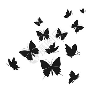 抽象蝴蝶蝴蝶的飞翔矢量插图图片