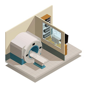医学诊断设备等距成与MRI磁共振成像扫描仪放射学单位矢量插图医疗诊断设备等距成图片