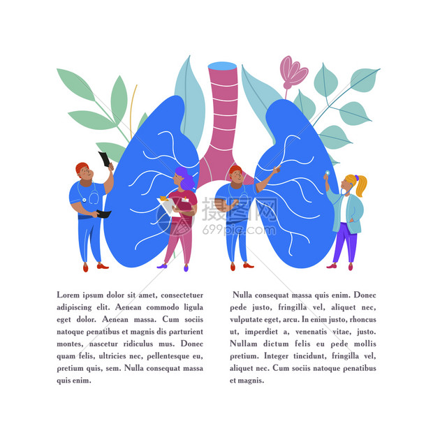 人类的肺微型医生研究治疗大型人类肺医学肺心病的矢量人体器官微型医生研究治疗人体器官医疗保健的矢量图片