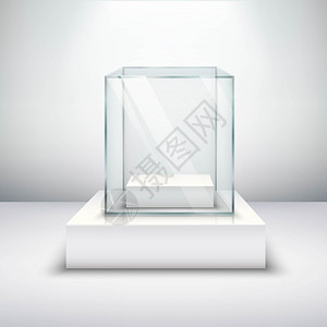 空璃橱窗真实的空璃白色表矢量插图图片