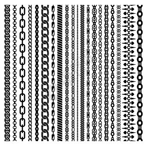 黑色垂直链套黑色垂直链套同形状的装饰厚度的白色背景孤立矢量插图图片