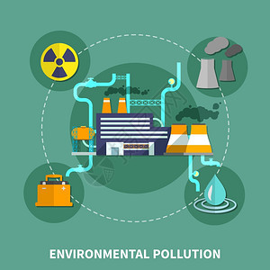 环境污染象矢量图环境污染平与抽象矢量插图图片