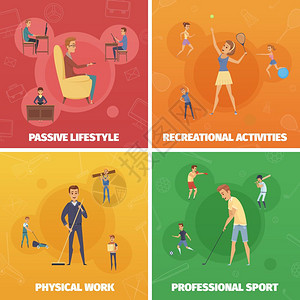 体育活动作文集四篇作品集积极的生活方式图像的人类人物体育休闲活动矢量插图图片