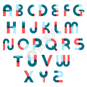 孟菲斯字母构造函数集字体字母卡通构造器收集彩色拉丁字母与平几何元素矢量插图图片
