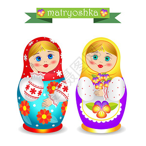 俄罗斯马托什卡娃娃霍洛马风格个品牌的俄罗斯传统装饰品,用于绘画木制的东西勺子,盘子等图片