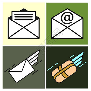 矢量图标电子邮件邮件信,包裹,邮件快速递送信件图片