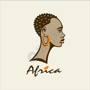 非洲非洲女人矢量标志图片