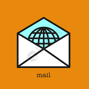 信带着信的信封世界各地递送信件图片