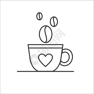 矢量符号咖啡咖啡店的标志杯咖啡图片