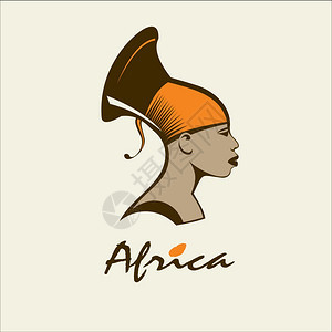 非洲非洲女人矢量标志图片