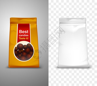 包装插图空白包装与最好的糖果包装,例如现实的孤立矢量插图图片