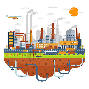 工业城市与化工厂工业城市与化工厂建筑与管道矢量插图矢量插图图片