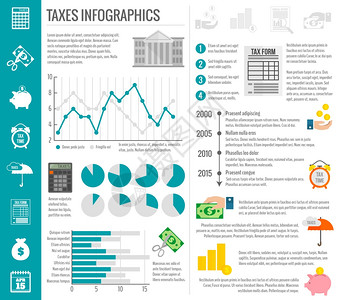 税收资金财政削减支付减少符号信息图表图表矢量插图图片