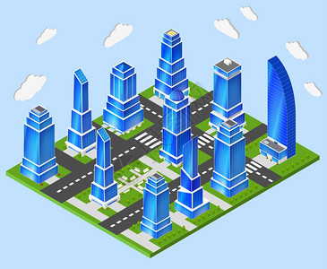 住宅工业市中心高层塔楼城市中心三维街区成原型模型布局规划图片