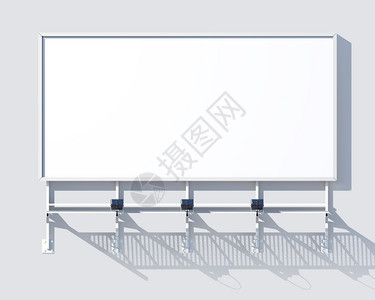 画廊广告牌空白广告框隔离白色背景矢量插图上图片