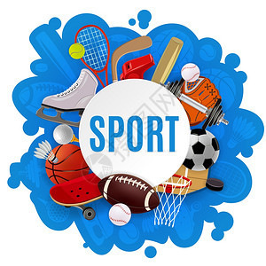 体育设备与竞技游戏配件运动服装矢量插图体育设备的图片