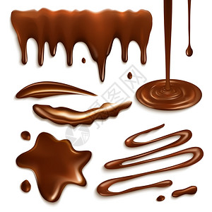 液态牛奶巧克力滴飞溅装饰元素矢量插图巧克力滴套高清图片
