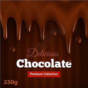 黑暗苦乐参半融化优质收集巧克力背景打印美味的火锅迪珀甜点食谱抽象矢量插图黑巧克力背景印刷图片