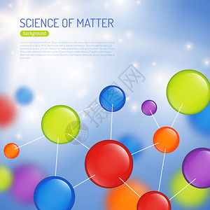 科学抽象背景与彩色原子网结构矢量插图科学背景插图图片