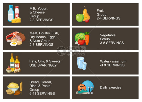 健康饮食信息图健康生活方式的建议矢量插图图片