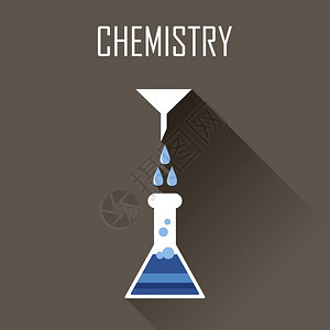 化学海报平图标矢量插图背景图片
