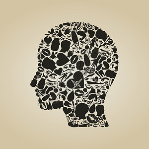 人的头部来自身体部位矢量插图图片