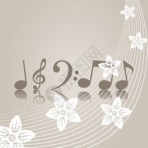 春天的音乐音乐符号矢量插图图片