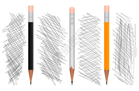 铅笔3铅笔它的画矢量插图图片