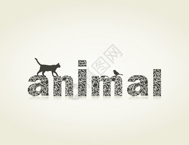 用动物的动物铭文矢量插图图片