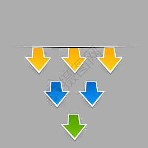 箭头个图标4灰色背景上的洞中的箭头矢量插图图片