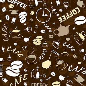 咖啡的棕色背景矢量插图图片