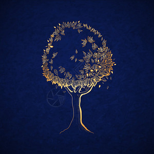 大树,自然矢量插图的象征图片