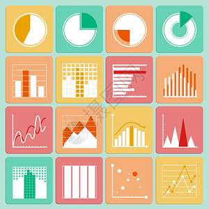 图标集的业务表示图表信息元素隔离矢量插图高清图片