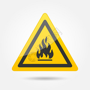 火灾注意危险符号图标标志隔离白色背景矢量插图上背景图片