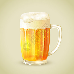 冷金啤酒冷杯与泡沫标志矢量插图图片