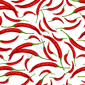 蔬菜机食品红辣椒无缝图案矢量图图片