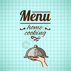 家庭烹饪餐厅菜单与草图服务克罗切矢量插图图片