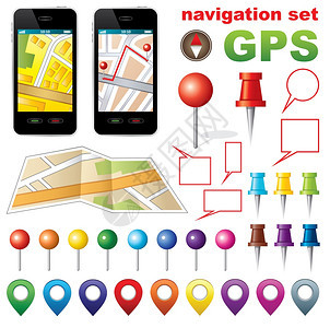 导航集与图标GPS埃克托,梯度,EPS10图片