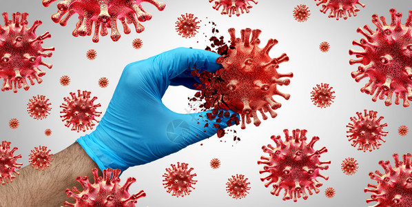 冠状或流感背景的疫苗接种作为危险流感菌株病例的治疗作为大流行病医疗健康风险概念疾病细胞为3天图片