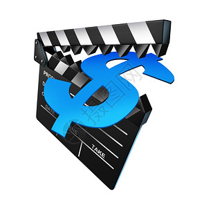 娱乐价格是开放的黑拍板标志尖牙咬成一美元标志暗喻电影票和制作预算成本高昂图片