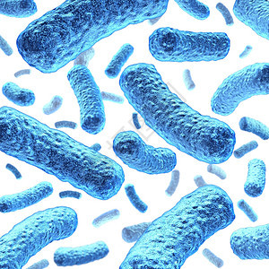 细菌和胞漂浮在显微镜空间作为人体细菌疾病感染或有机物质的医学说明或作为白底保健标志图片