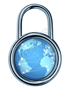 网络安全锁定以环绕世界全球电脑网络图象的环形保护数据不受黑客和网络罪犯的侵袭图片