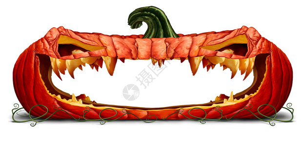halowen南瓜万圣节设计元素空白张开的嘴恐怖橙色字符插灯口牙作为广告信息恐怖的表达方式3d插图元素图片