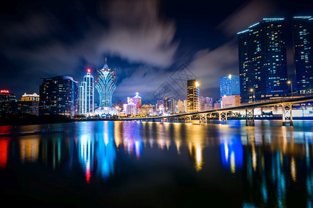 马高半岛2019年月赌场大楼夜景图片