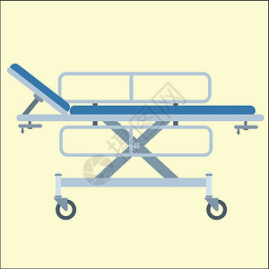 医院运输轮车的医疗担架床背景图片
