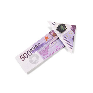 以白底欧元钞票制成的折纸图片
