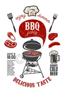 厨房工具牛排香肠餐厅菜单的设计元素海报矢量图图片