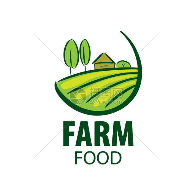 农场标志食品的模板设计矢量图