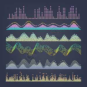 音频波矢量脉冲抽象数字频轨等效器插图典型的平衡器旋律声波插图图片